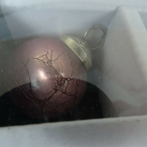 New Glitz + Glimmer 48 Set Small Ornaments Pink Blush Maroon Glitter Distressed - Picture 8 of 12